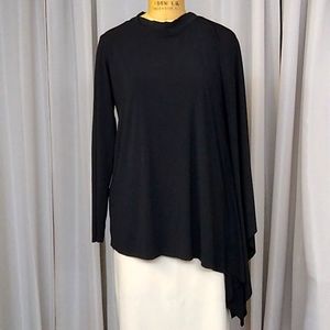 TODAY ONLY PLANET by Lauren G. Asymmetrical black blouse